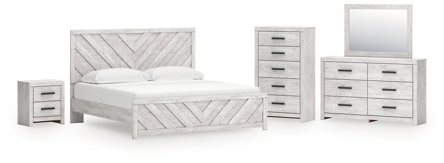 Cayboni  Panel Bed With Mirrored Dresser, Chest And Nightstand
