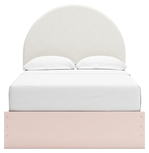 Wistenpine  Upholstered Panel Bed With Mirrored Dresser