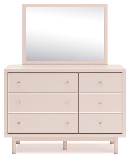 Wistenpine  Upholstered Panel Headboard With Mirrored Dresser, Chest And Nightstand
