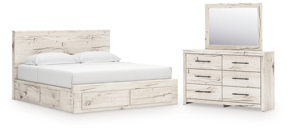 Lawroy  Panel Storage Bed With Mirrored Dresser