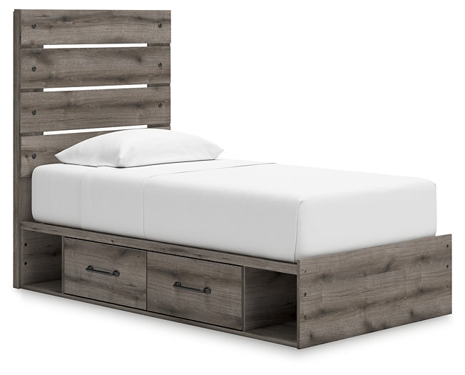 Graystorm  Panel Storage Bed With Mirrored Dresser And Nightstand
