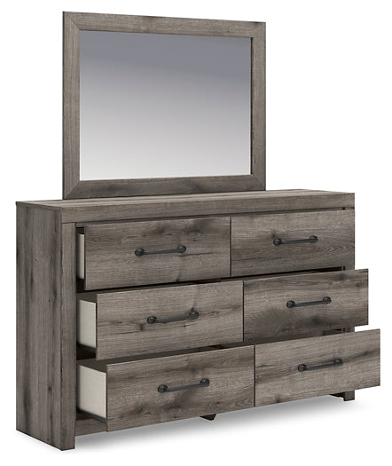 Graystorm  Panel Bed With Mirrored Dresser And Nightstand