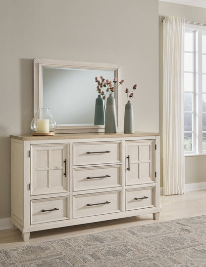Shaybrock  Panel Bed With Mirrored Dresser, Chest And Nightstand
