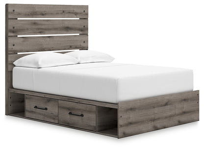 Graystorm  Panel Bed With Storage With Mirrored Dresser, Chest And Nightstand