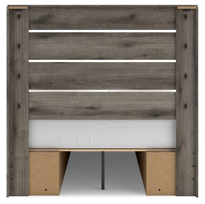Graystorm  Panel Bed With Storage With Mirrored Dresser