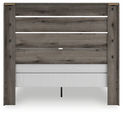 Graystorm  Panel Bed With Mirrored Dresser