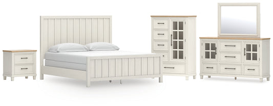 Shaybrock California  Panel Bed With Mirrored Dresser, Chest And Nightstand