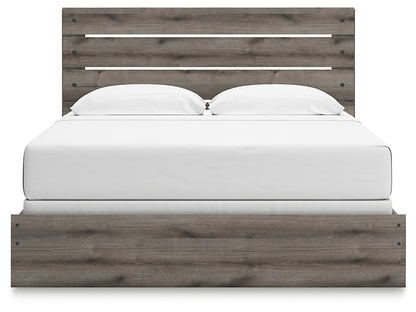 Graystorm  Panel Bed With Mirrored Dresser And Nightstand