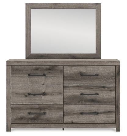 Graystorm  Panel Bed With Storage With Mirrored Dresser And Nightstand