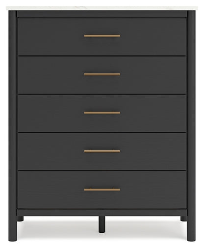 Cadmori  Upholstered Panel Bed With Mirrored Dresser, Chest And Nightstand