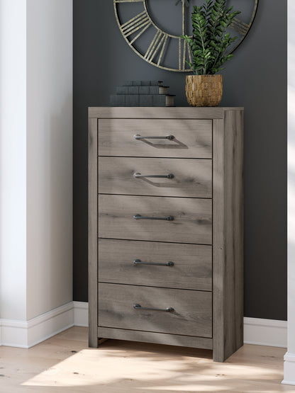 Graystorm  Panel Storage Bed With Mirrored Dresser, Chest And Nightstand