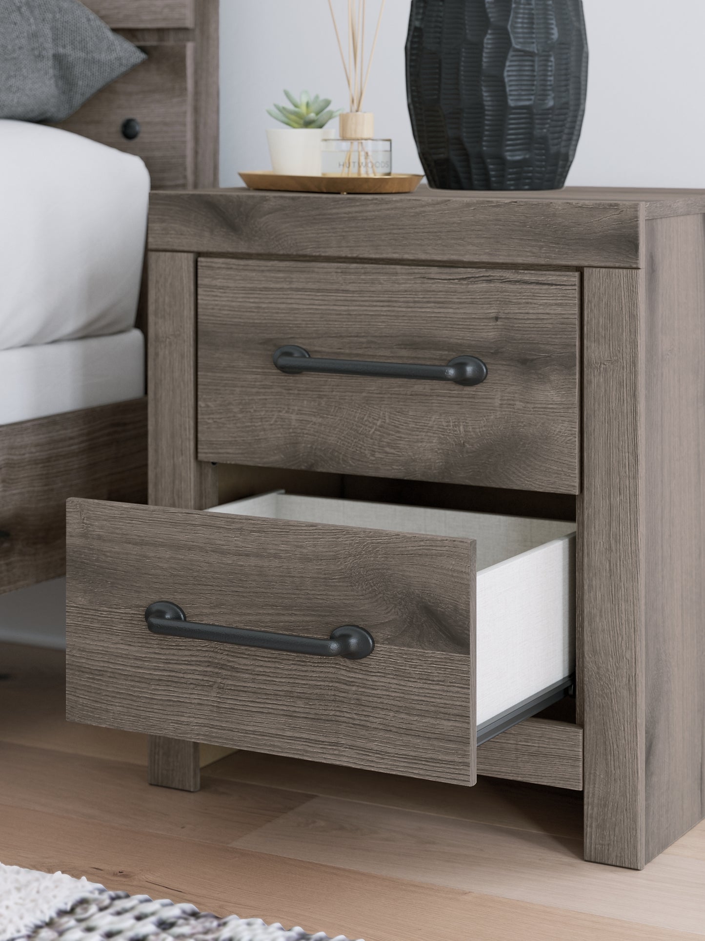 Graystorm  Panel Storage Bed With Mirrored Dresser, Chest And Nightstand