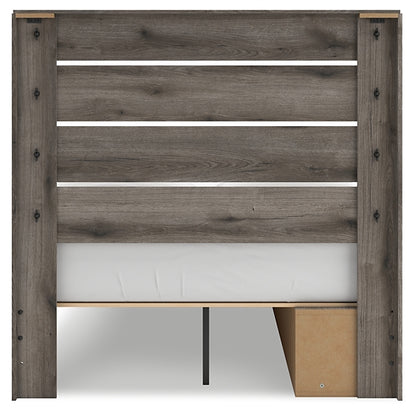 Graystorm  Panel Bed With Storage With Mirrored Dresser