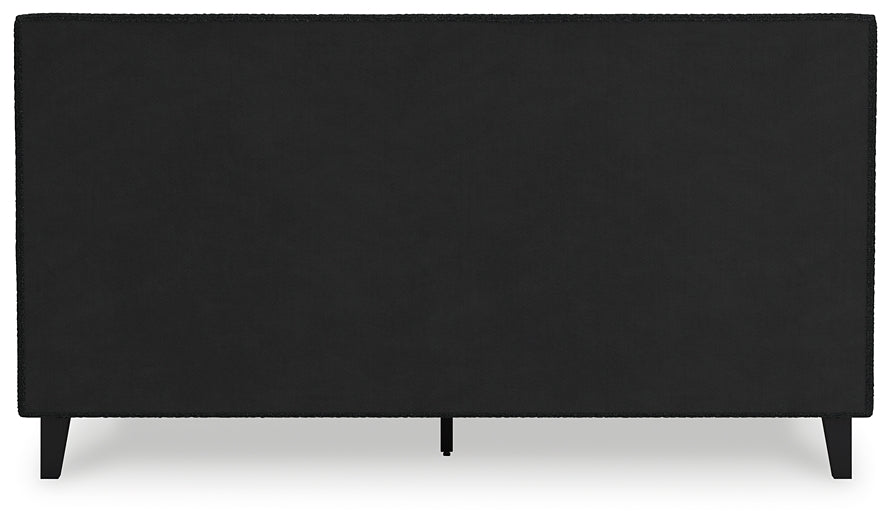 Cadmori  Upholstered Bed With Mirrored Dresser