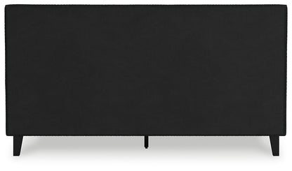 Cadmori  Upholstered Bed With Mirrored Dresser