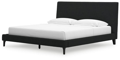 Cadmori  Upholstered Bed With Mirrored Dresser