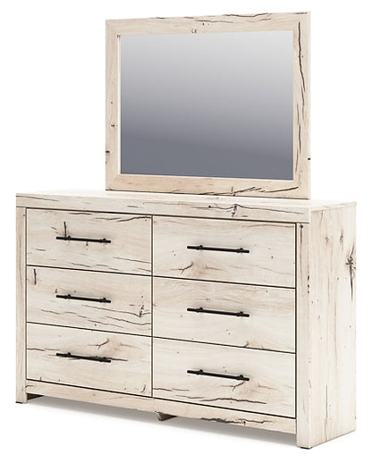 Lawroy  Panel Storage Bed With Mirrored Dresser, Chest And Nightstand