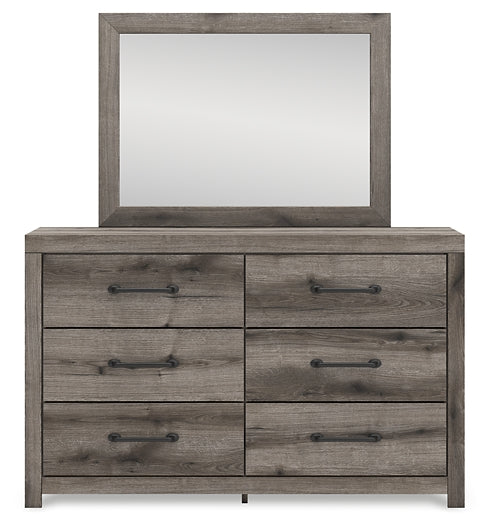 Graystorm  Panel Bed With Mirrored Dresser