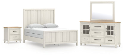 Shaybrock  Panel Bed With Mirrored Dresser And Nightstand