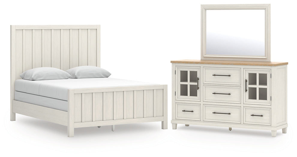 Shaybrock  Panel Bed With Mirrored Dresser