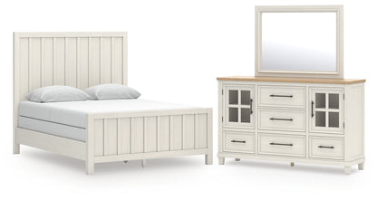 Shaybrock  Panel Bed With Mirrored Dresser