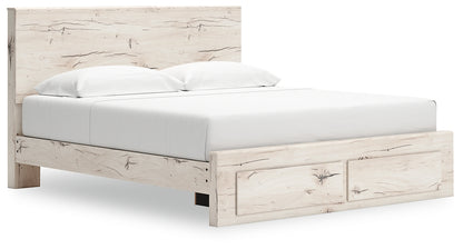 Lawroy  Panel Storage Bed With Mirrored Dresser, Chest And Nightstand