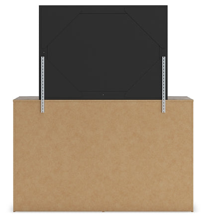 Graystorm  Panel Bed With Mirrored Dresser And Nightstand