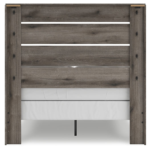Graystorm  Panel Bed With Mirrored Dresser And Nightstand