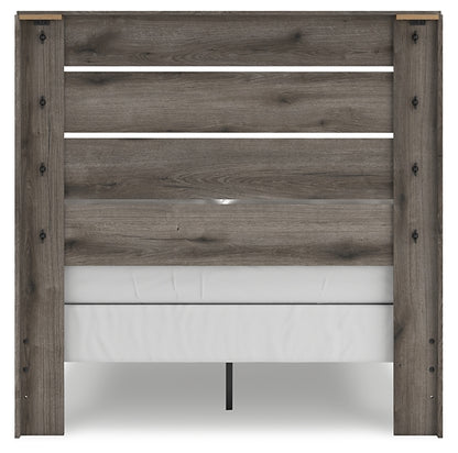 Graystorm  Panel Bed With Mirrored Dresser, Chest And Nightstand