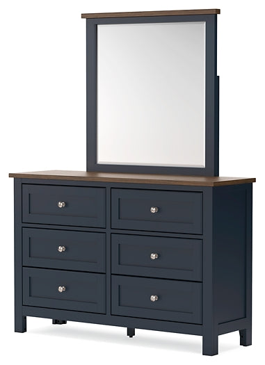 Landocken  Panel Headboard With Mirrored Dresser, Chest And Nightstand