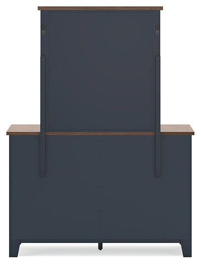 Landocken  Panel Headboard With Mirrored Dresser