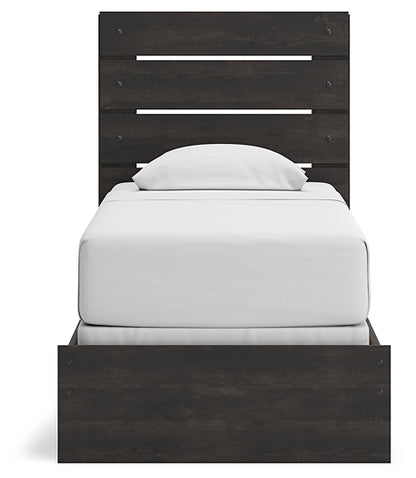 Hollivern  Panel Bed With Mirrored Dresser And Nightstand