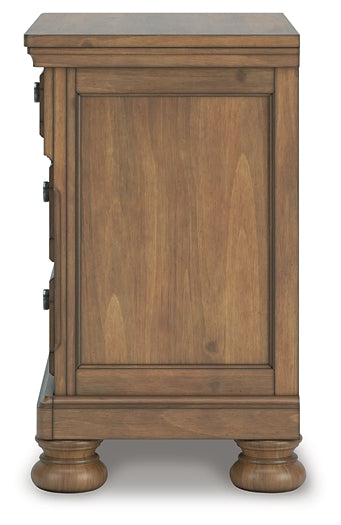 Feddinger  Storage Sleigh Bed With Mirrored Dresser And Nightstand