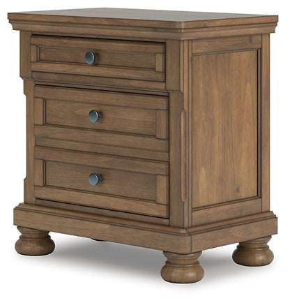 Feddinger  Storage Sleigh Bed With Mirrored Dresser And Nightstand