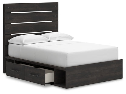 Hollivern  Panel Bed With Storage With Mirrored Dresser And Nightstand