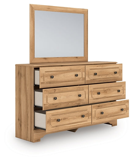 Aleaport  Panel Bed With Mirrored Dresser