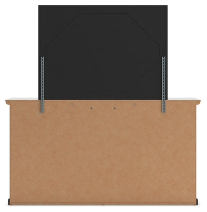 Maribel  Panel Bed With Mirrored Dresser, Chest And Nightstand