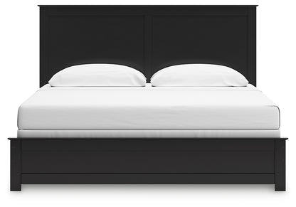 Maribel  Panel Bed With Mirrored Dresser And Nightstand