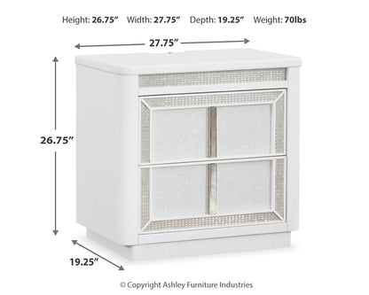 Chalanna California  Upholstered Storage Bed With Mirrored Dresser, Chest And Nightstand