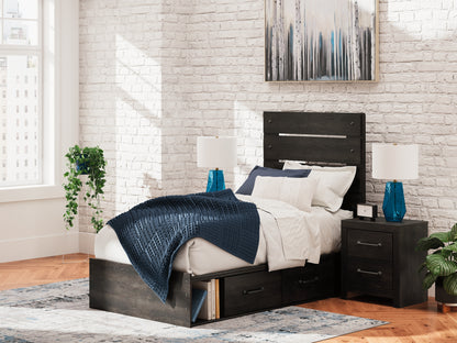 Hollivern  Panel Bed With Storage With Mirrored Dresser, Chest And Nightstand