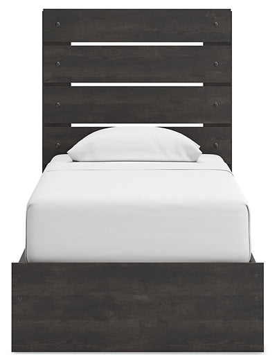Hollivern  Panel Bed With Storage With Mirrored Dresser And Nightstand