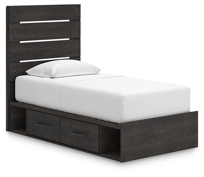Hollivern  Panel Bed With Storage With Mirrored Dresser And Nightstand