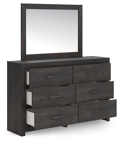 Hollivern  Panel Bed With Storage With Mirrored Dresser, Chest And Nightstand