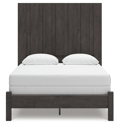 Fraluna  Panel Bed With Mirrored Dresser And Nightstand