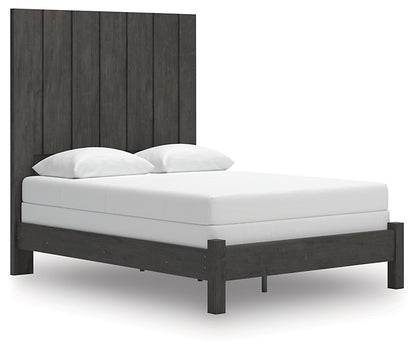 Fraluna  Panel Bed With Mirrored Dresser And Nightstand