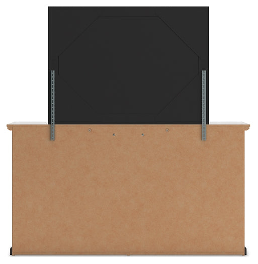 Maribel  Panel Bed With Mirrored Dresser