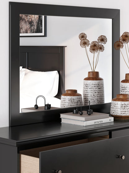 Maribel  Panel Bed With Mirrored Dresser And Nightstand