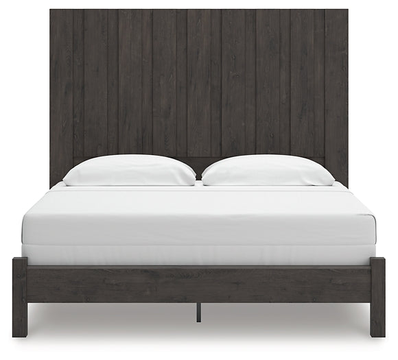 Fraluna  Panel Bed With Mirrored Dresser And Nightstand