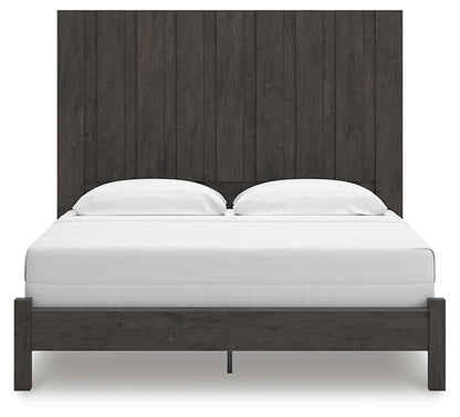 Fraluna  Panel Bed With Mirrored Dresser And Nightstand