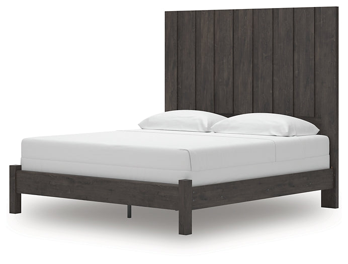 Fraluna  Panel Bed With Mirrored Dresser And Nightstand